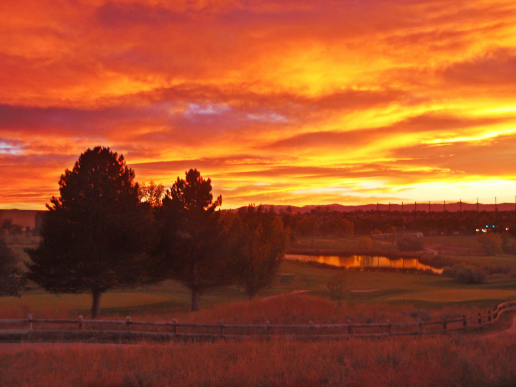 Broncos Sunset on the Golf Course by halseike, on Flickr