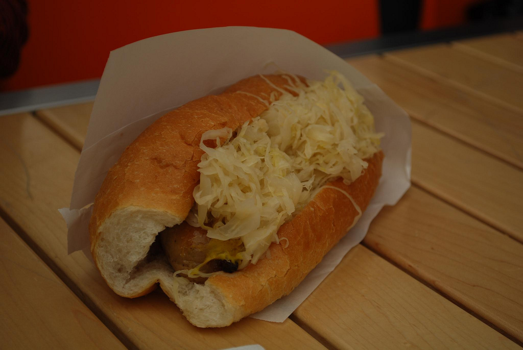 Bratwurst with Sauerkraut -Bratwurst Sho by avlxyz, on Flickr