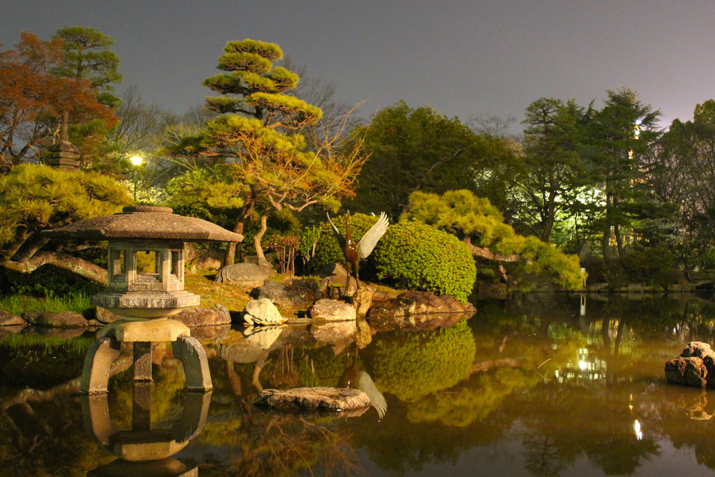 Japanese Garden at Night by rumpleteaser, on Flickr