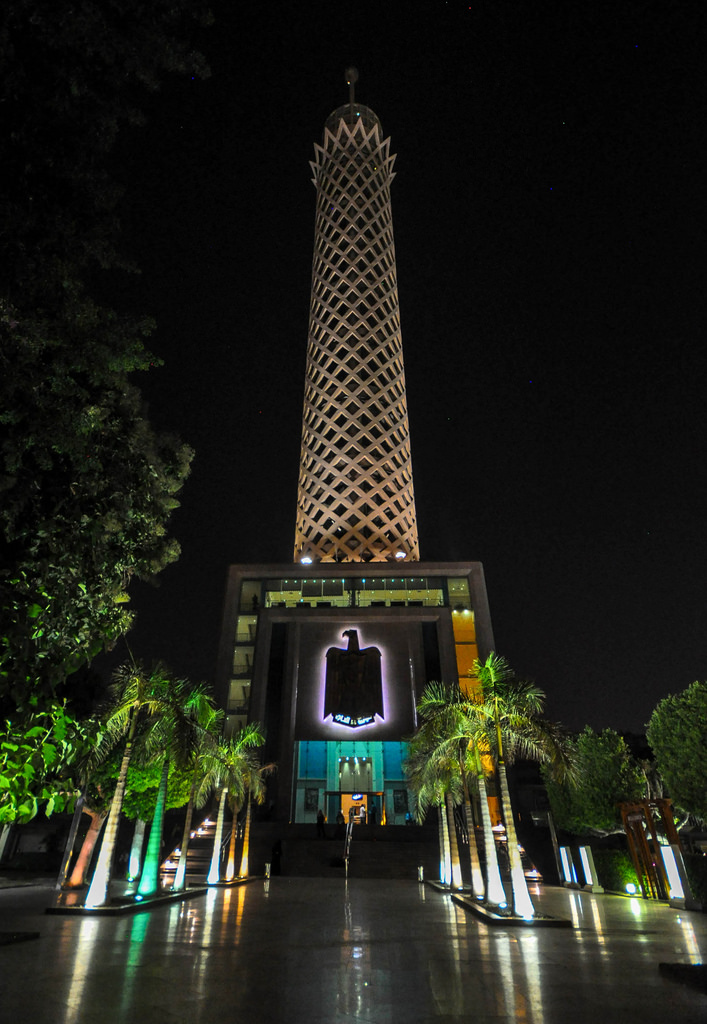 Cairo Tower at night (187m. high) by Jorge Lascar, on Flickr