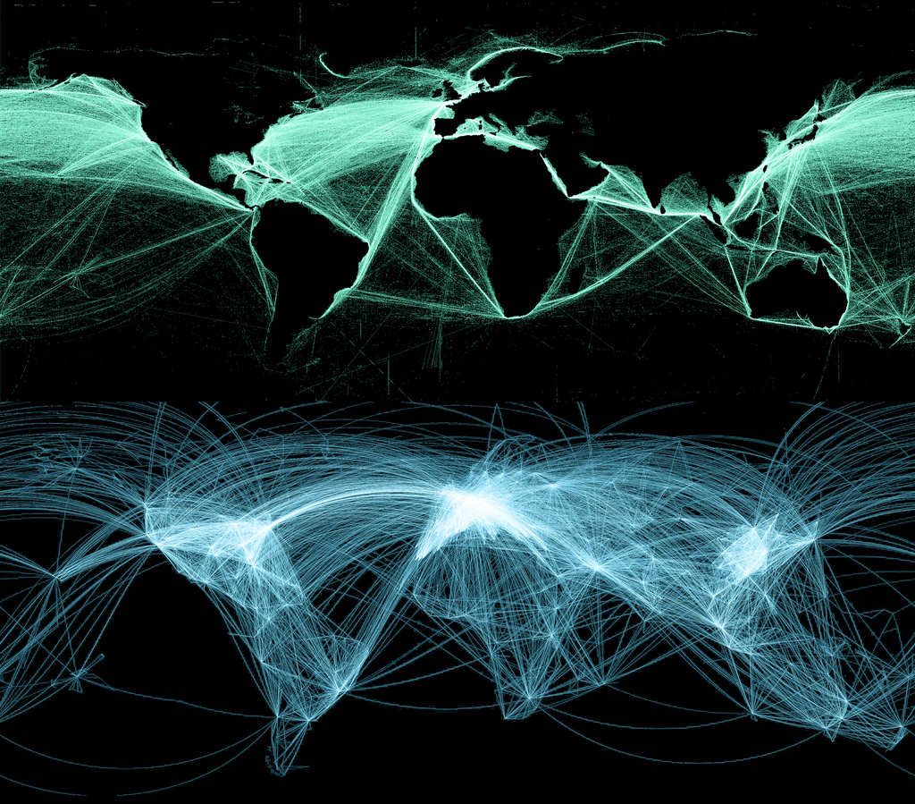 Global Air and Sea Routes by Dominic