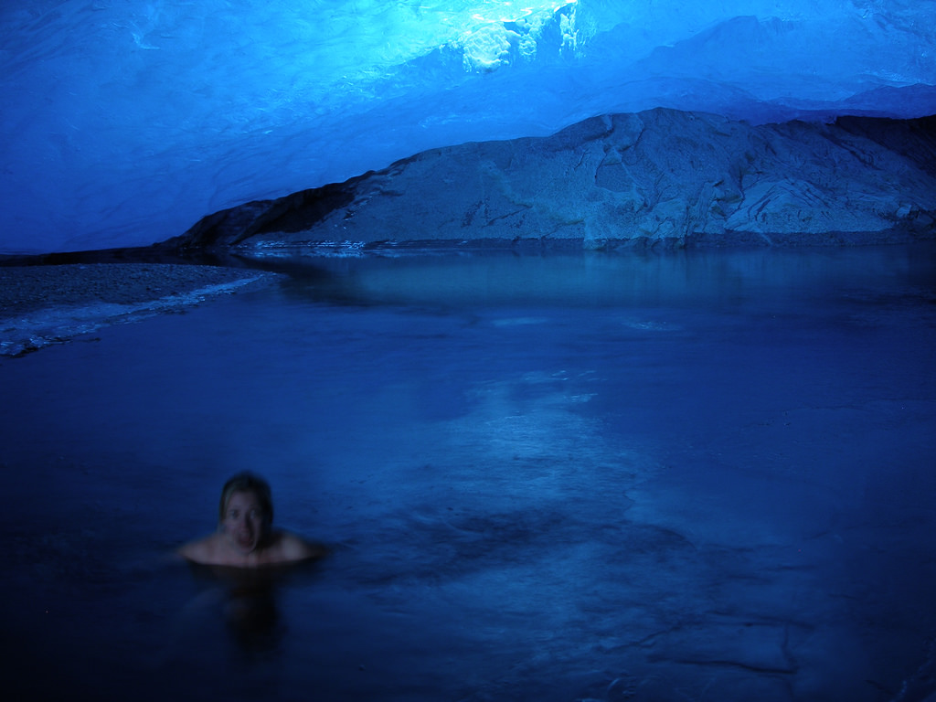 Winter/ice swimming in the glacier pond by Guttorm Flatabø, on Flickr