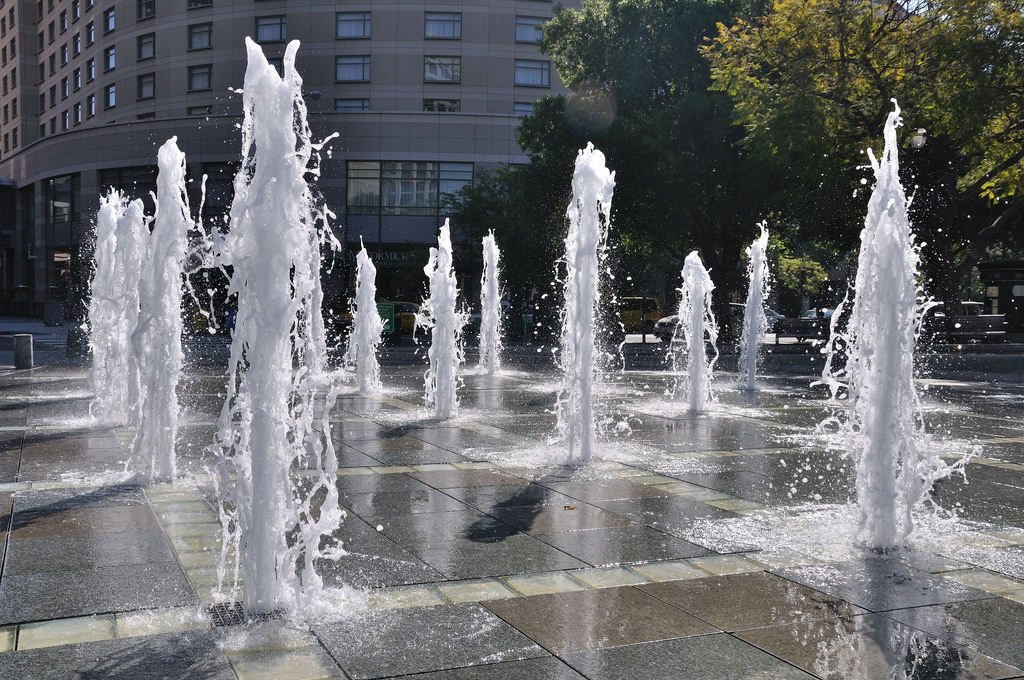 Plaza de Cesar Chavez Fountain by donjd2, on Flickr