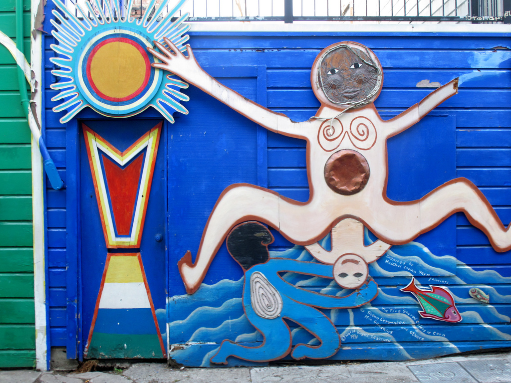 giving birth in blue water : mural, miss by torbakhopper, on Flickr