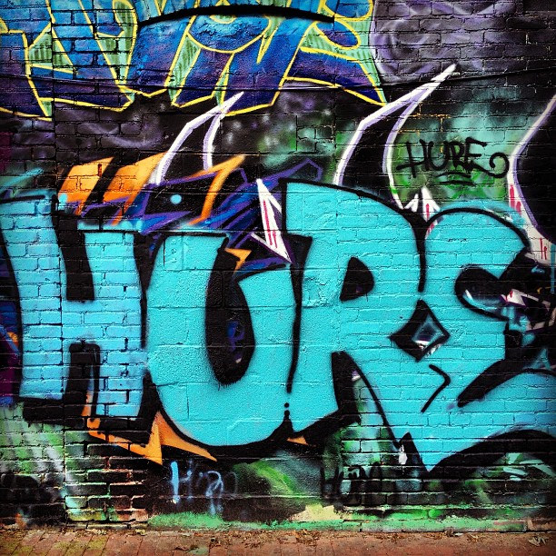 More from this wall soon! HURE #graffiti by MixedMediaDC, on Flickr