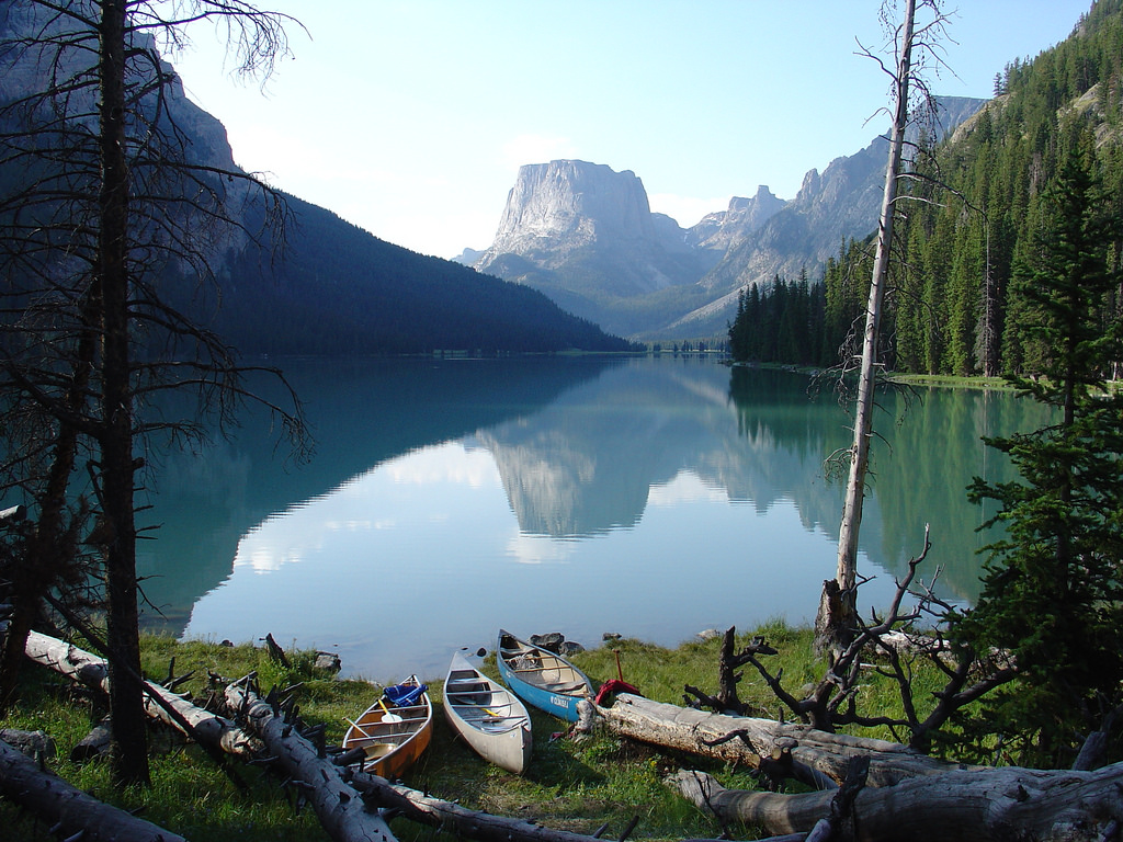 Ready to canoe on Lower Green River Lake by U.S. Department of the Interior, on Flickr